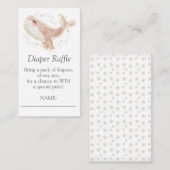 赤ちゃんシャワー用のピンクと金ゴールドのかわいいクジラの本 エンクロージャーカード (正面/裏面)