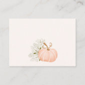 赤ちゃんシャワー用のピンクのカボチャフローラの本 エンクロージャーカード (裏面)