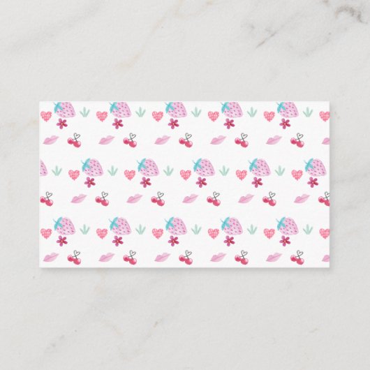 赤ちゃんシャワー用のピンクベリー甘い恋人の本 エンクロージャーカード (裏面)