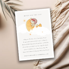赤ちゃんシャワー用のムーンガールブックにピンクのクマ エンクロージャーカード