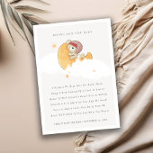 赤ちゃんシャワー用のムーンガールブックにピンクのクマ エンクロージャーカード