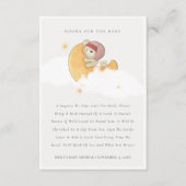 赤ちゃんシャワー用のムーンガールブックにピンクのクマ エンクロージャーカード (正面)