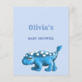 赤ちゃんシャワー用のリトルディノのブルーブック (裏面)