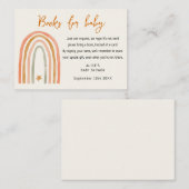 赤ちゃんシャワー用のレインボーぼう本 エンクロージャーカード (正面/裏面)