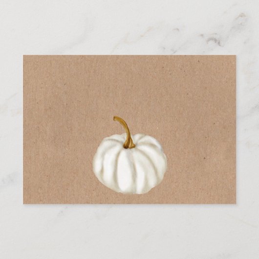 赤ちゃんシャワー用の小さなカボチャのクラフトブック エンクロージャーカード (裏面)