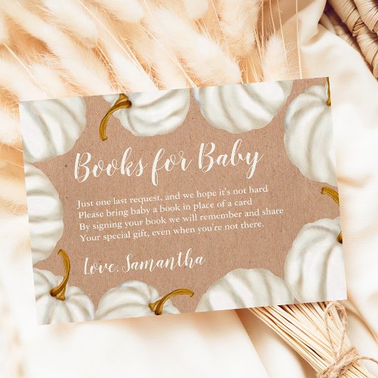 赤ちゃんシャワー用の小さなカボチャのクラフトブック エンクロージャーカード