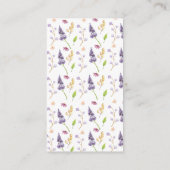 赤ちゃんシャワー用の小さなバニーフローラ本 エンクロージャーカード (裏面)