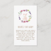 赤ちゃんシャワー用の小さなバニーフローラ本 エンクロージャーカード (正面)