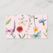 赤ちゃんシャワー用の小さなワイルドフラワーの少女の本 エンクロージャーカード (裏面)