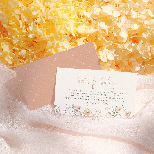 赤ちゃんシャワー用の小さな山花ボホの本 エンクロージャーカード