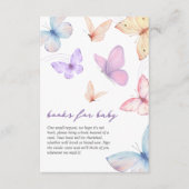 赤ちゃんシャワー用の小さな蝶の本 エンクロージャーカード (正面)