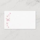 赤ちゃんシャワー用の小さな蝶ピンクの女の子の本 エンクロージャーカード (裏面)