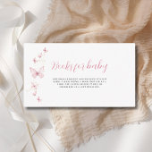 赤ちゃんシャワー用の小さな蝶ピンクの女の子の本 エンクロージャーカード