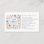 赤ちゃんシャワー用の小さな野草フローラの本 エンクロージャーカード (正面)