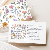 赤ちゃんシャワー用の小さな野草フローラの本 エンクロージャーカード