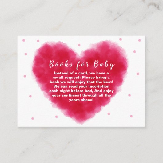 赤ちゃんシャワー用の恋人のバレンタインの本 エンクロージャーカード (正面)