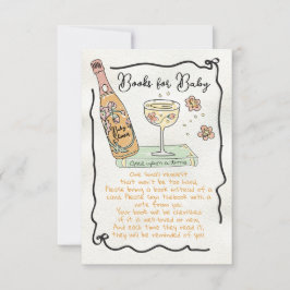 赤ちゃんシャワー用の手描きプレセコ花びらブック 招待状