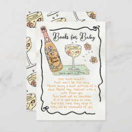 赤ちゃんシャワー用の手描きプレセコ花びらブック 招待状