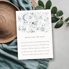 赤ちゃんシャワー用の星空の夜月の本 エンクロージャーカード