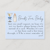 赤ちゃんシャワー用の本が途中にあるティーニ エンクロージャーカード (正面)