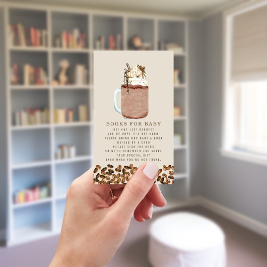 赤ちゃんシャワー用の本アイスコーヒーブックのリクエスト エンクロージャーカード