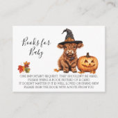 赤ちゃんシャワー用の本ハロウィンハイランドカウズ エンクロージャーカード (正面)