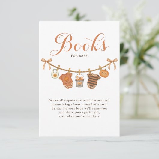 赤ちゃんシャワー用の本ハロウィーン エンクロージャーカード (スタンド正面)