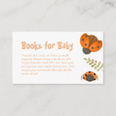 赤ちゃんシャワー用の水色の小さなラディバグ本 エンクロージャーカード (正面)