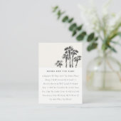 赤ちゃんシャワー用の海岸沿いのヤシの木のスケッチブック エンクロージャーカード (スタンド正面)