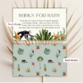 赤ちゃんシャワー用の熱帯ジャングルの少年の本 エンクロージャーカード