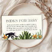 赤ちゃんシャワー用の熱帯ジャングルの少年の本 エンクロージャーカード