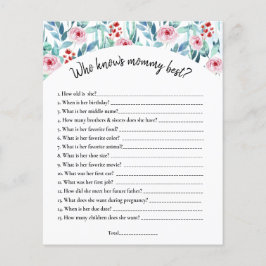 赤ちゃんシャワー用の紙とゲームのシート。