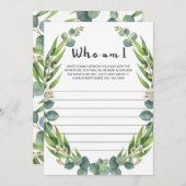 赤ちゃんシャワー用の緑のアイスブレーカーゲーム (正面/裏面)