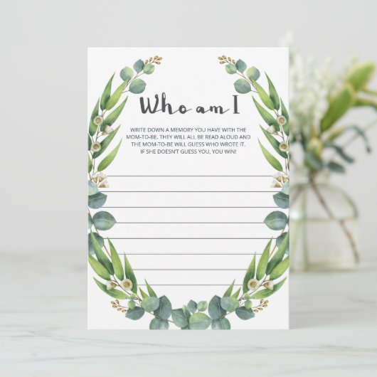 赤ちゃんシャワー用の緑のアイスブレーカーゲーム (スタンド正面)