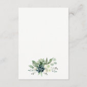 赤ちゃんシャワー用の青い多肉質のカボチャの本 エンクロージャーカード (裏面)