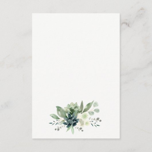 赤ちゃんシャワー用の青い多肉質のカボチャの本 エンクロージャーカード (裏面)