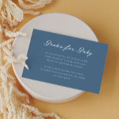 赤ちゃんシャワー用の青と白の本ベビー エンクロージャーカード