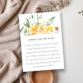 赤ちゃんシャワー用の黄色バラ花束の本 エンクロージャーカード