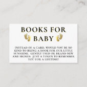 赤ちゃんシャワー用の黄金の足跡の本 エンクロージャーカード (正面)