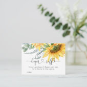 赤ちゃんシャワー用ひまわりオムツラッフル エンクロージャーカード (スタンド正面)