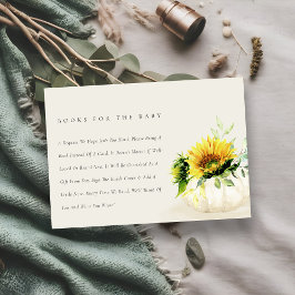 赤ちゃんシャワー用ひまわりカボチャフローラブック エンクロージャーカード