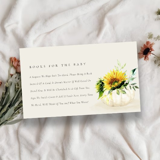 赤ちゃんシャワー用ひまわりカボチャフローラブック エンクロージャーカード