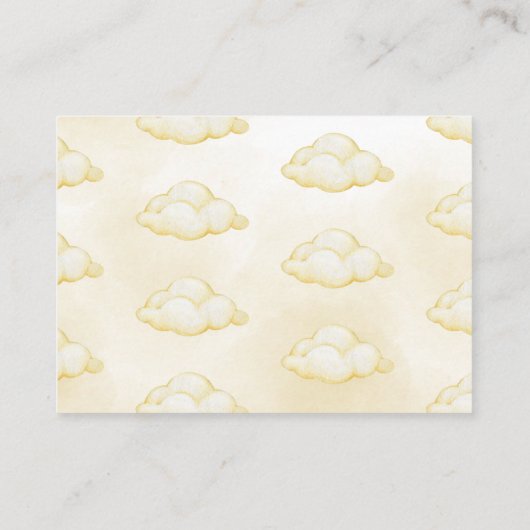 赤ちゃんシャワー用イエローホットエアバルーンブック エンクロージャーカード (裏面)