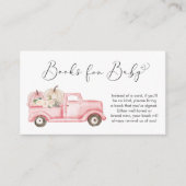 赤ちゃんシャワー用カボチャピンクフローラトラックブック エンクロージャーカード (正面)