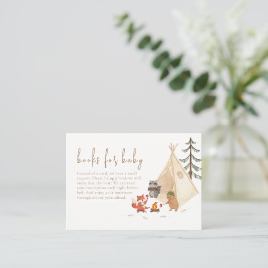赤ちゃんシャワー用キャンプ用の森林動物 エンクロージャーカード (スタンド正面)