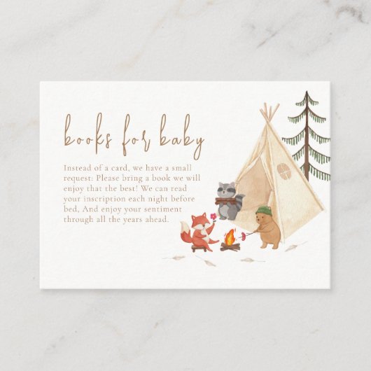 赤ちゃんシャワー用キャンプ用の森林動物 エンクロージャーカード (正面)