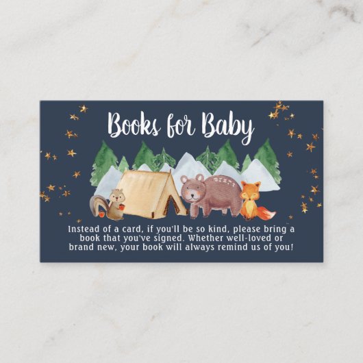 赤ちゃんシャワー用キャンプ用の森林動物 エンクロージャーカード (正面)