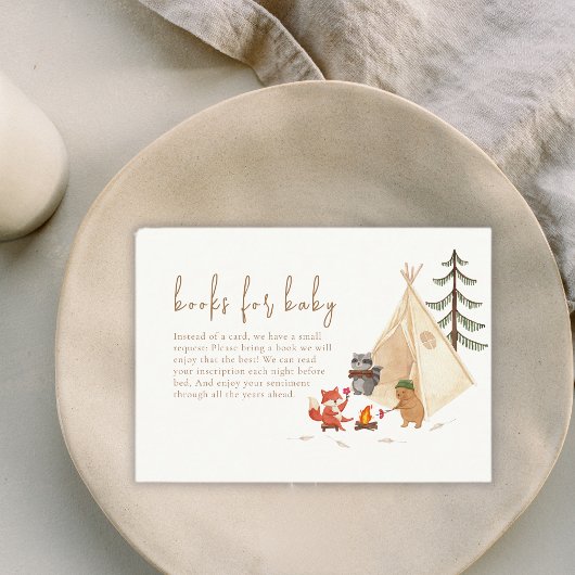 赤ちゃんシャワー用キャンプ用の森林動物 エンクロージャーカード
