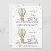 赤ちゃんシャワー用グリーンテディバルーンアドベンチャーブック