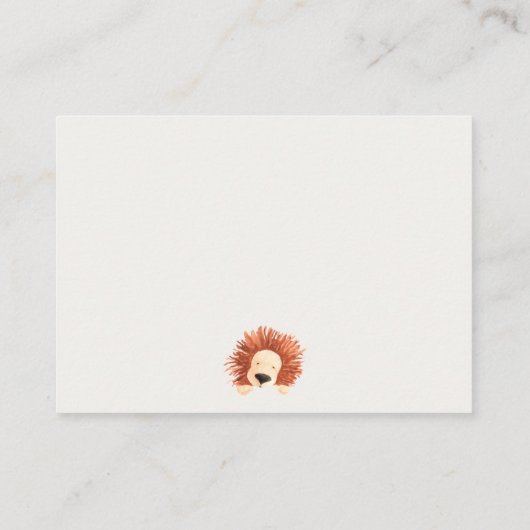 赤ちゃんシャワー用グリーンホットエアバルーン獅子本 エンクロージャーカード (裏面)